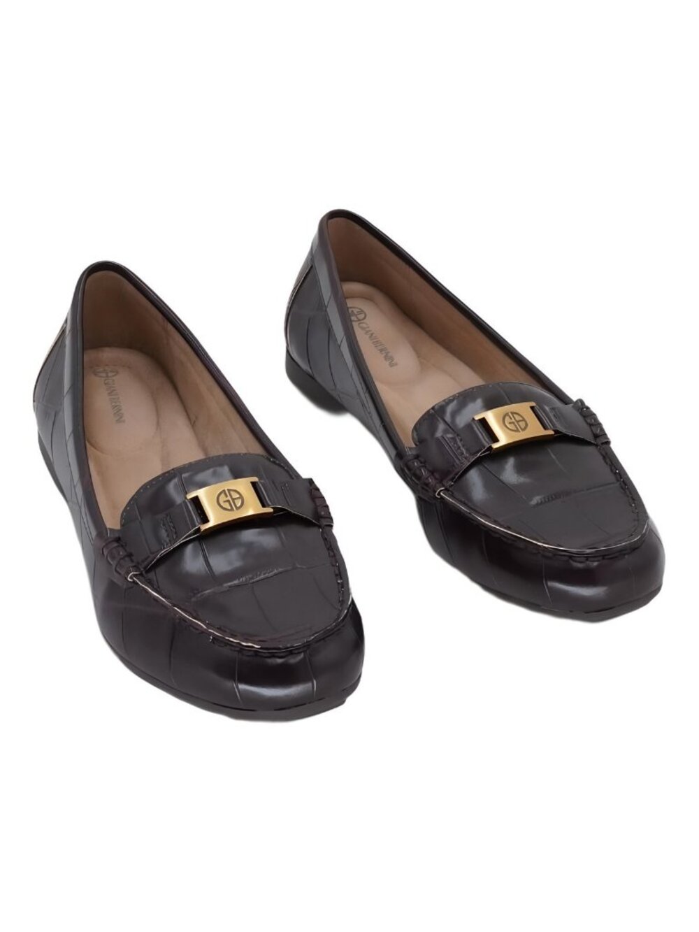Giani Bernini Dailyn Slide-On Loafers Red Plum Croco Womens Sz 6M
